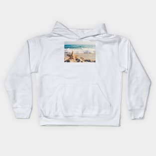 Beach with starfish photograph Kids Hoodie